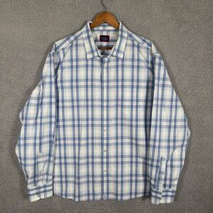 UNTUCKit Turley Shirt Mens 2XL Blue Plaid Long Sleeve Wrinkle Free Button Up